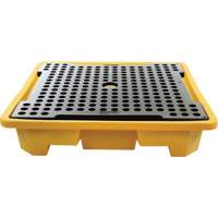 4-Drum Spill Pallet, 66 US gal. Spill Capacity, 57.5" x 57.5" x 12" Equipex