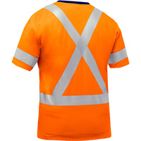 Bisley&reg; X-Back Short Sleeve Shirt, Poly-Cotton, Small, High Visibility Orange Equipex