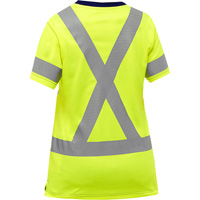 Bisley&reg; Women's X-Back Short Sleeve Shirt, Poly-Cotton, Small, High Visibility Lime-Yellow Equipex