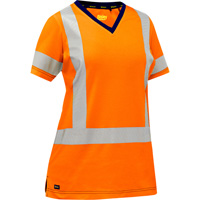 Bisley&reg; Women's X-Back Short Sleeve Shirt, Poly-Cotton, Small, High Visibility Orange Equipex