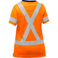 Bisley&reg; Women's X-Back Short Sleeve Shirt, Poly-Cotton, Small, High Visibility Orange Equipex