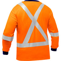 Bisley&reg; X-Back Long Sleeve Shirt, Poly-Cotton, Small, High Visibility Orange Equipex