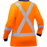 Bisley&reg; Women's X-Back Long Sleeve Shirt, Poly-Cotton, Small, High Visibility Orange Equipex