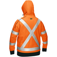 Bisley&reg; X-Back Women's Contoured Full Zip Hooded Sweatshirt with Sherpa Lining, Small, High Visibility Orange Equipex