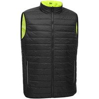 Veste bouffante r&eacute;versible avec X au dos Bisley, Jaune lime haute visibilit&eacute;, Petit, Polyester Equipex