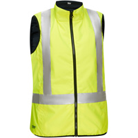 Veste bouffante, enveloppante et r&eacute;versible avec X au dos Bisley pour femmes, Jaune lime haute visibilit&eacute;, Petit, Polyester Equipex