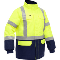 Bisley&reg; X-Back Extreme Cold Jacket with Navy Bottom, Polyester, High Visibility Lime-Yellow, Small Equipex