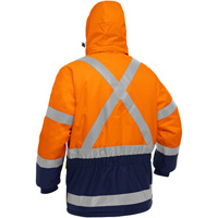 Bisley&reg; X-Back Extreme Cold Jacket with Navy Bottom, Polyester, High Visibility Orange, Small Equipex