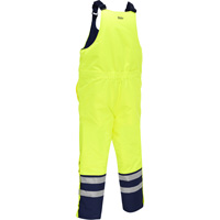 Bisley&reg; Extreme Cold Bib Overall, Polyester, Small, High Visibility Lime-Yellow Equipex