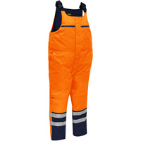 Bisley&reg; Extreme Cold Bib Overall, Polyester, Small, High Visibility Orange Equipex