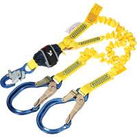 Longe &eacute;lastique d'ancrage double &agrave; amortisseur de choc en sangle, 6', Point d'ancrage &agrave; Crochet d'armature, Crochet mousqueton aux jambes Equipex