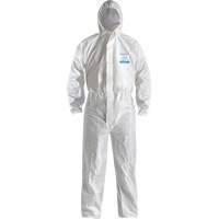 CoverMe XP1800  Type 5/6 Coveralls with Hood, Medium, White, Microporous Equipex