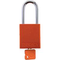 Velocity Plus Safety Lockout Padlock, Orange, Keyed Alike, Aluminum, 1-1/2" Width Equipex