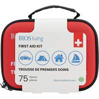 Trousse de premiers soins pour la maison et le voyage de 75 morceaux, Sac en nylon Equipex
