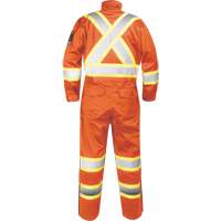 Combinaison ignifug&eacute;e avec bandes haute visibilit&eacute;, Taille Petit, Orange Equipex