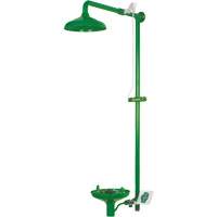 Douche combin&eacute;e pour laboratoire avec cuvette ouverte en ABS, Montage mural Equipex