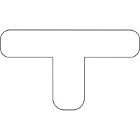 Durastripe X-TREME DuraT arrondi, T, 7" lo x 4" la, Blanc, Vinyle Equipex