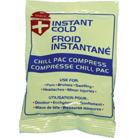 Compresse froide instantan&eacute;e Chill Pac, Froid, Utilisation unique, 4" x 6" Equipex