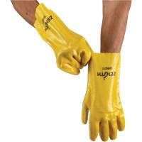 Rough-Finish Chemical-Resistant Gloves, Size 9, 12" L, PVC, Interlock Inner Lining, 47-mil Equipex