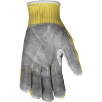 Gants de travail r&eacute;sistant &agrave; la coupe CutPro avec paume en cuir fendu, Taille Petit, Calibre 7, Enveloppe en Kevlar, ASTM ANSI niveau A3 Equipex