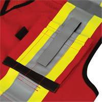 6678 Veste d'arpenteur antimicrobienne haute visibilit&eacute; avec dos en maille, Rouge, Petit, Polyester Equipex