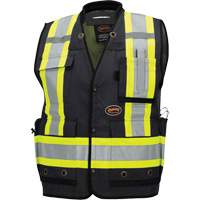 6679 Veste d'arpenteur antimicrobienne haute visibilit&eacute; avec dos en maille, Noir, Petit, Polyester Equipex