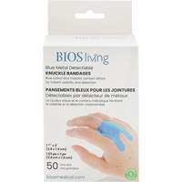 Bandages bleus, Jointures, 3", Tissu d&eacute;tectable, St&eacute;rile Equipex