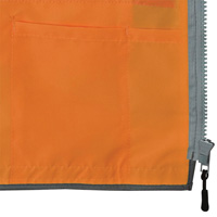 Veste de s&eacute;curit&eacute; pour arpenteur Pioneer avec fermeture &agrave; glissi&egrave;re et dos en maille, Orange haute visibilit&eacute;, Petit, Polyester Equipex