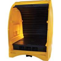 4-Drum Hard Cover Spill Pallet, 68.11" L x 61.61" W x 83.07" H, 1433 lbs. Load Capacity Equipex