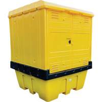 Hard Cover IBC Spill Pallet, 70" L x 70" W x 90" H, 1135 lbs. Load Capacity Equipex