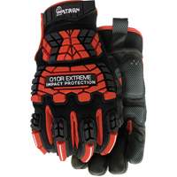 Gants r&eacute;sistants aux chocs rouges Extreme 010R, T-petit, Paume en Microfibre, Poignet Boucle et crochet Equipex