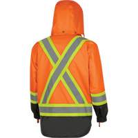 5056 Pioneer&reg; Yukon 7-in-1 Waterproof Winter Safety Parka, Polyester, Black/High Visibility Orange, X-Small Equipex