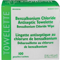 BZK Benzalkonium Chloride Towelette, Towelette, Antiseptic Equipex