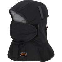 Pioneer 765A Flame-Resistant Quilted Hard Hat Liner with Long Neck & Detachable Mouthpiece, Black/Grey, Cotton/FR-Tech&reg;/Modacrylic/Nylon Equipex