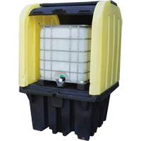 Yellow Roll Top Hardcover Spill Pallet, 65" L x 65" W x 101" H, 5000 lbs. Load Capacity Equipex