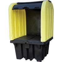 Yellow Roll Top Hardcover Spill Pallet, 65" L x 65" W x 101" H, 5000 lbs. Load Capacity Equipex