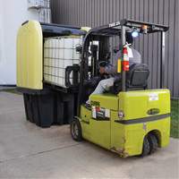 Yellow Roll Top Hardcover Spill Pallet, 65" L x 65" W x 101" H, 5000 lbs. Load Capacity Equipex