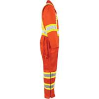 High-Visibility Unlined Coveralls, Small, High Visibility Orange Equipex