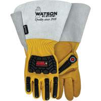 Storm Trooper Water-Resistant Gloves, Small, Cowhide Palm, Gauntlet Cuff Equipex