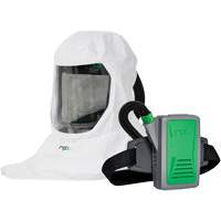 Respirateur T-Link avec casquette, tube de respiration, montage &agrave; la ceinture & APR motoris&eacute; PX5, Cagoule ample & visi&egrave;re, Pile Lithium-ion Equipex
