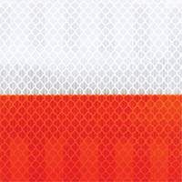 High Intensity Grade Flexible Work Zone Sheeting 382VHIP, 5" W x 150' L, Orange and White Equipex
