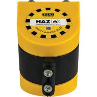 HAZLOK Safety Barrier System, Plastic, Magnetic Mount, 30', Black and Yellow Tape Equipex