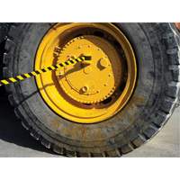 HAZLOK Safety Barrier System, Plastic, Magnetic Mount, 30', Black and Yellow Tape Equipex