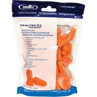 Bouchons d'oreilles jetables en mousse orange SEALTEC33, Vrac - Sac en poly Equipex