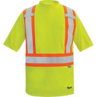 Viking&reg; Safety Bamboo Lined T-shirt, Polyester, Small, High Visibility Lime-Yellow Equipex