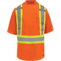 Viking&reg; Safety Bamboo Lined T-shirt, Polyester, 3X-Large, High Visibility Orange Equipex