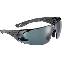 Lunettes de s&eacute;curit&eacute; RUSH+ 2.0 avec monture noire et grise, M/G, Lentille Fum&eacute;e, Antibu&eacute;e/Anti-&eacute;gratignures, ANSI Z87+ Equipex