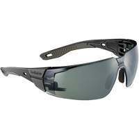 Lunettes de s&eacute;curit&eacute; RUSH+ 2.0 avec monture noire et grise, M/G, Lentille Gris/3,0, Antibu&eacute;e/Anti-&eacute;gratignures, ANSI Z87+ Equipex
