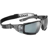 Lunettes de s&eacute;curit&eacute; RUSH+ 2.0 XP avec monture noire et grise, M/G, Lentille Fum&eacute;e, Antibu&eacute;e/Anti-&eacute;gratignures, ANSI Z87+ Equipex
