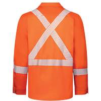 Chemise de travail haute visibilit&eacute; &agrave; bandes segment&eacute;es 7 oz de luxe Avenger, Style 652, Hommes, Petit, Orange Equipex
